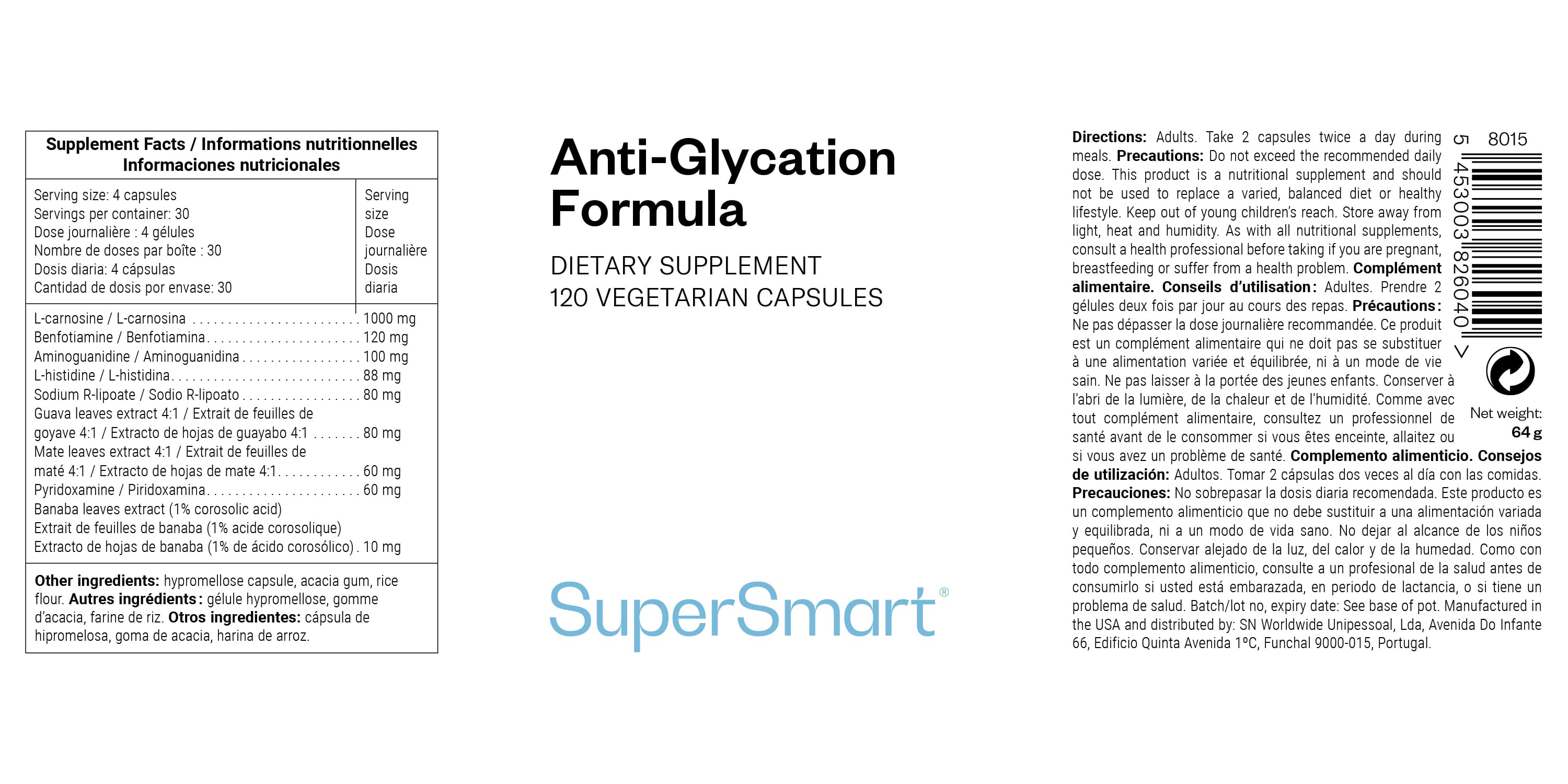 Supplément Anti-Glycation Formula
